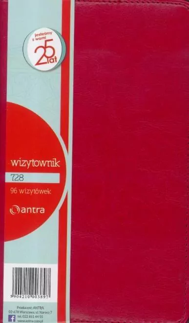 Wizytownik 96 trzyklatkowy 728 czerwony ANTRA - tantis.pl