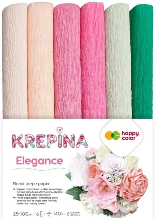 Krepina marszczona 25x100cm mix Elegance 6 rolek - tantis.pl