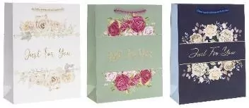Torebka prezentowa 26x32x10cm mix Kwiaty ROZETTE - tantis.pl