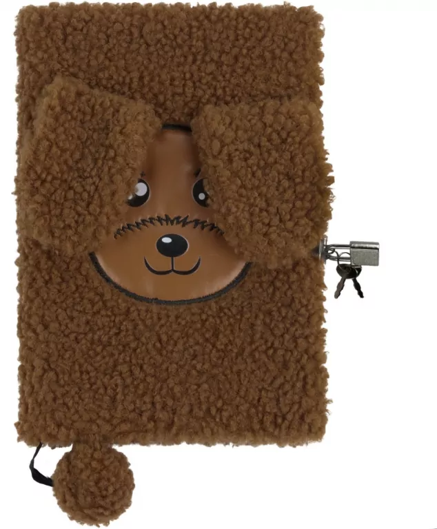 Pamiętnik pluszowy z kłódką Pies DERFORM - tantis.pl