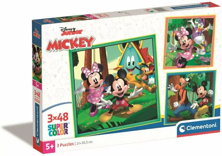Clementoni. Puzzle 3x48. Super Kolor. Mickey/Minnie - tantis.pl