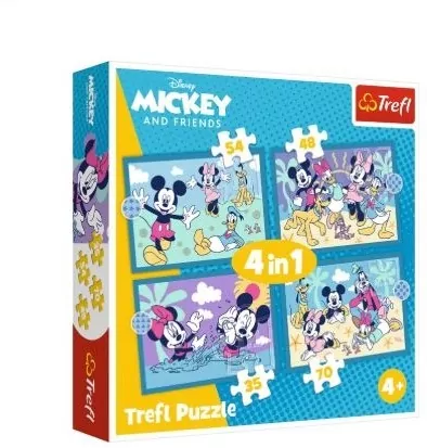 Puzzle 4w1 Zabawne zdarzenia Myszki Miki TREFL - tantis.pl