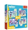Puzzle 4w1 Zabawne zdarzenia Myszki Miki TREFL - tantis.pl