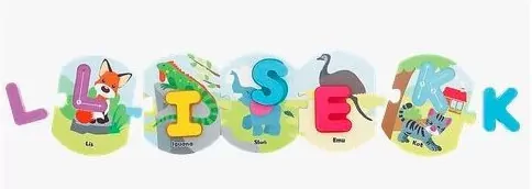 Alfabetyczna układanka. Zabawka drewniana - tantis.pl