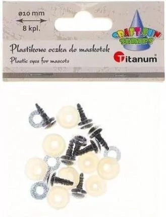 Oczy do maskotek plastikowe 10mm z mocowaniem 8szt - tantis.pl
