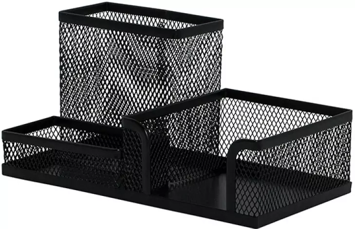 Przybornik na biurko Q-Connect metalowy czarny - tantis.pl