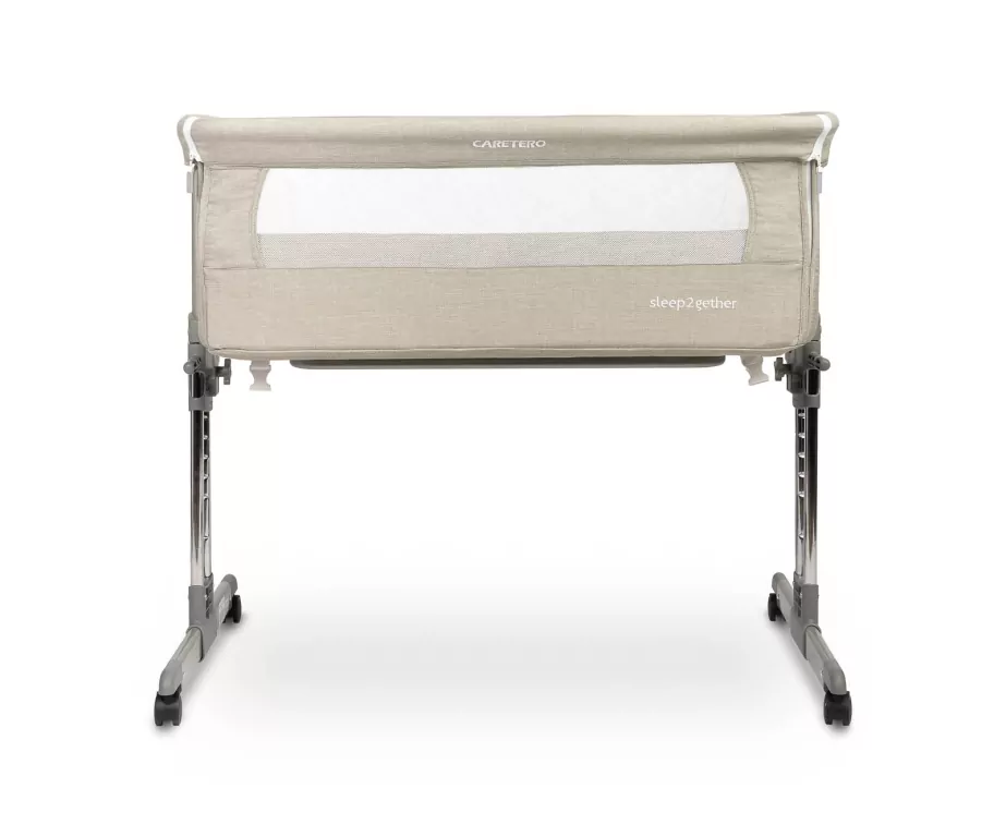 Caretero Łóżeczko dostawne szare Sleep2gether - tantis.pl