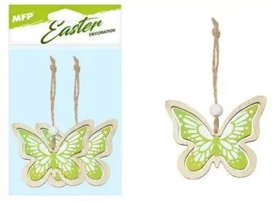 Motyle zawieszka drewniana zielona 2szt 7cm - tantis.pl