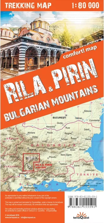 Mapa trekkingowa. Riła i Piryn. Góry Bułgarii - tantis.pl