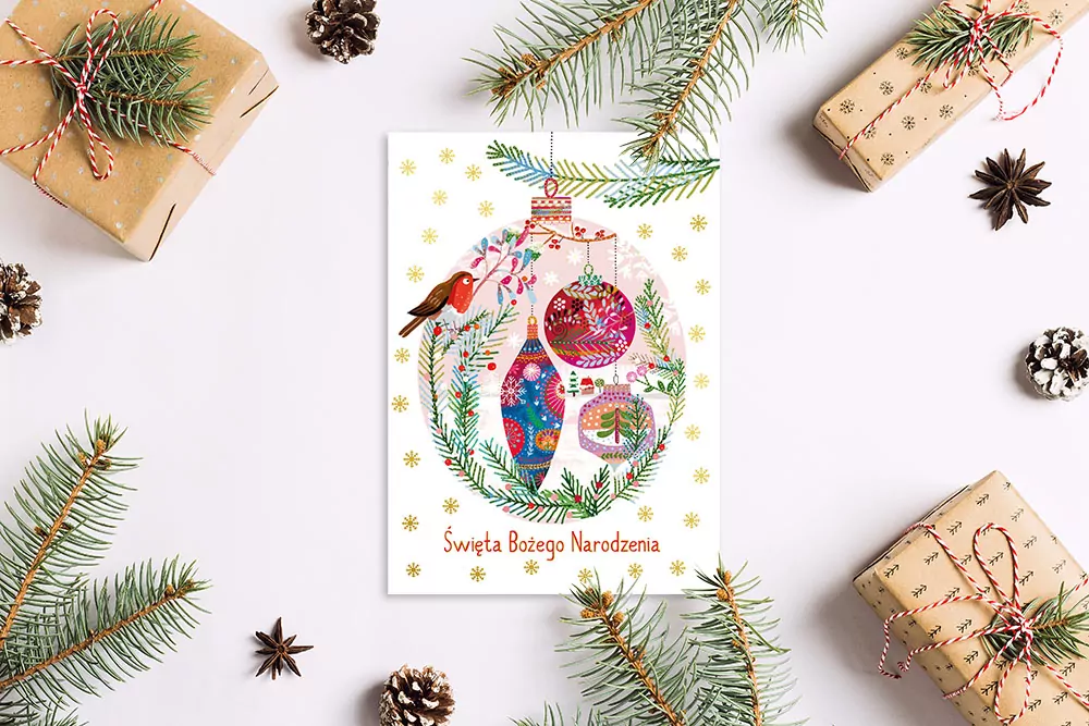 Karnet B6 Boże Narodzenie Bombki - tantis.pl