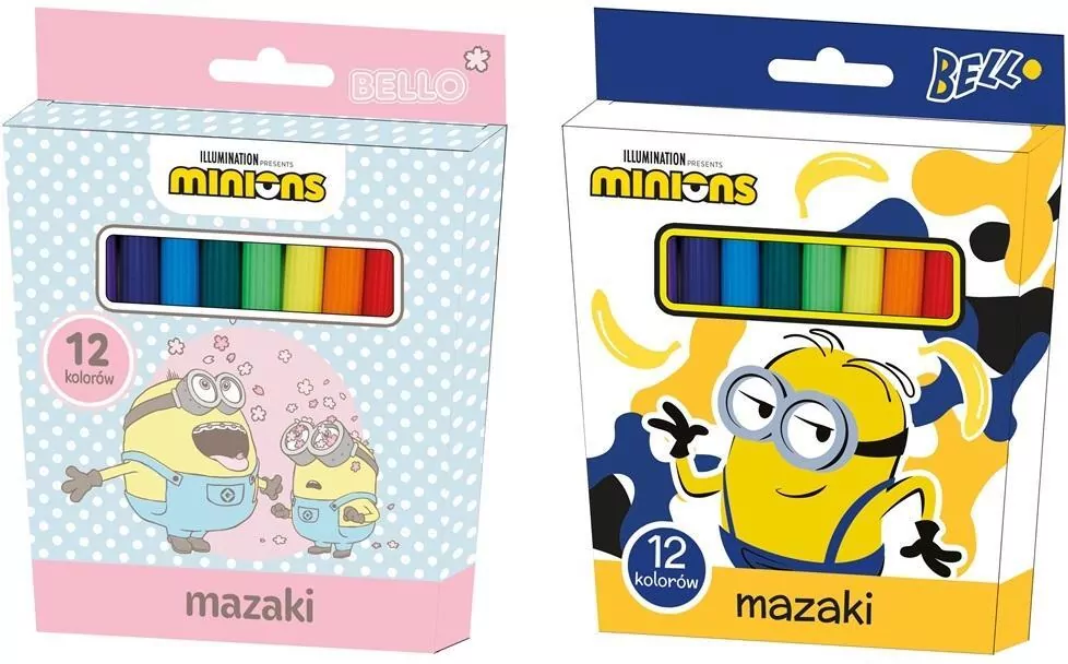 Mazaki 12 kolorów Minionki - tantis.pl
