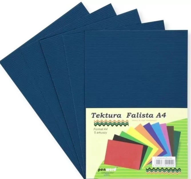 Tektura A4 falista ciemnoniebieska - tantis.pl