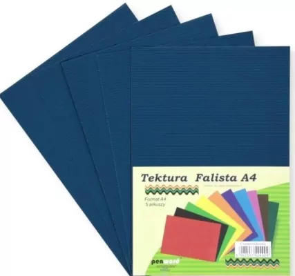 Tektura A4 falista ciemnoniebieska