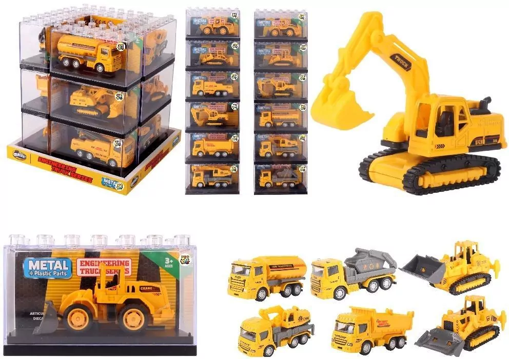 Autko w klocku 1:64 budowlane MIX - tantis.pl