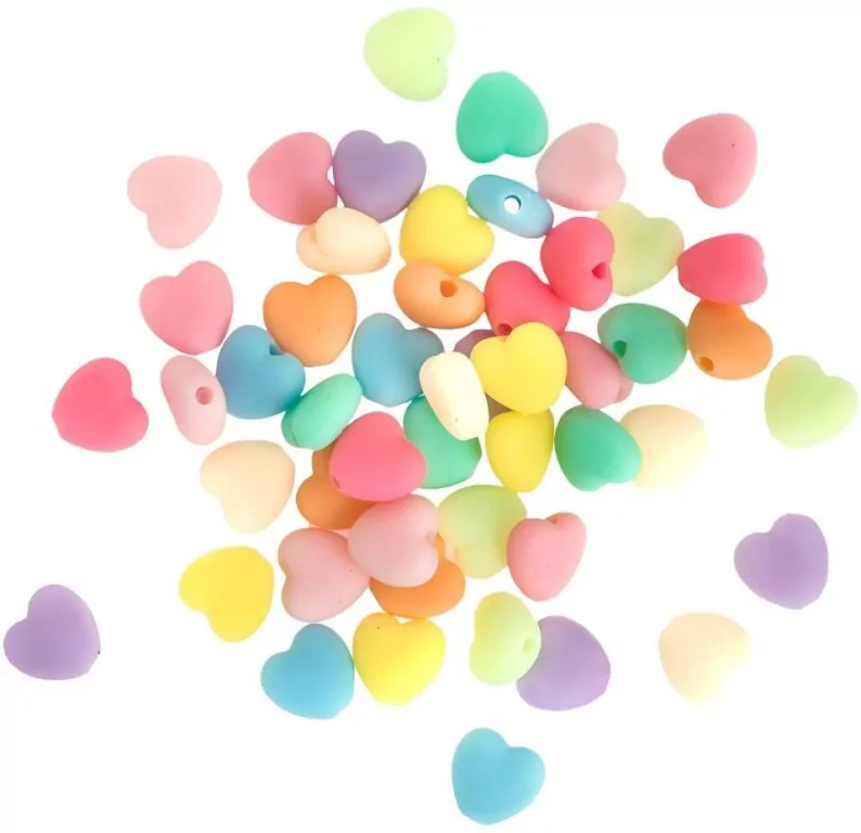 Koraliki akrylowe macaron hearts 50szt - tantis.pl