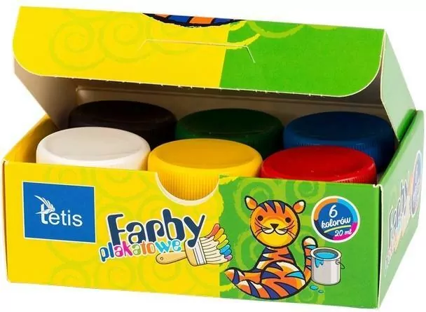 Tetis. Farby plakatowe 20ml, 6 kolorów - tantis.pl