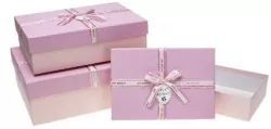Pudełko prezentowe z kokardą różowy ROZETTE
