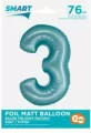 Balon foliowy Smart cyfra 3 niebieski matowy 76cm - tantis.pl