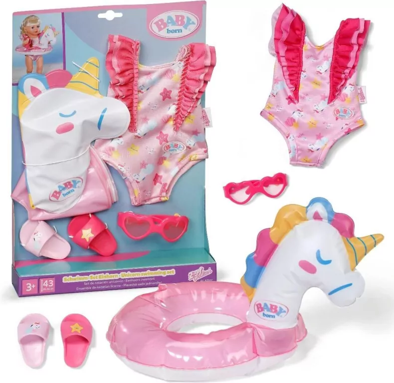 Baby born - Swim Set Unicorn 43cm - tantis.pl
