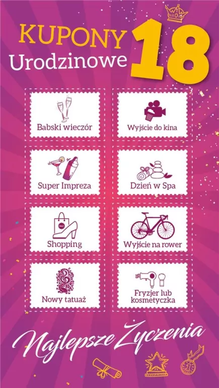 Karnet Urodziny Osiemnastka Gift-47 - tantis.pl