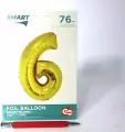 Balon foliowy 76cm. Złota cyfra 6 - tantis.pl