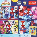 Puzzle 4w1 Spidey + plakat TREFL - tantis.pl