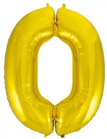 Balon foliowy. "Cyfra 0", złota, 92 cm - tantis.pl