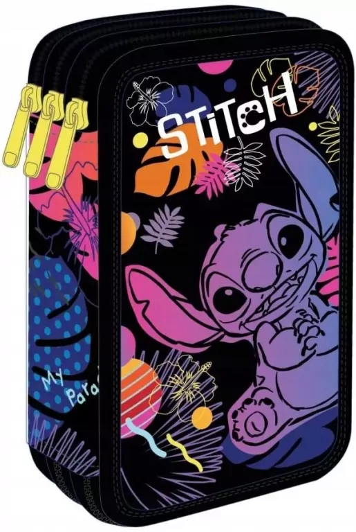 Piórnik 3-komorowy Disney Black Stitch Jumper 3 z wyposażeniem - tantis.pl