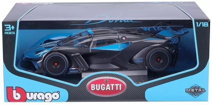 BBURAGO. Bugatti Bolide metallic black-blue 1:18 - tantis.pl