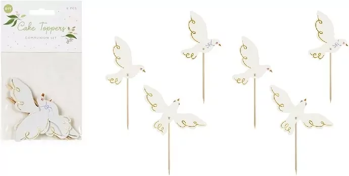 Dekoracje do muffinek Gołębie 14.5cm 6szt - tantis.pl