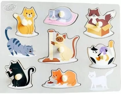 Smily Play. Układanka drewniana Kotki - tantis.pl