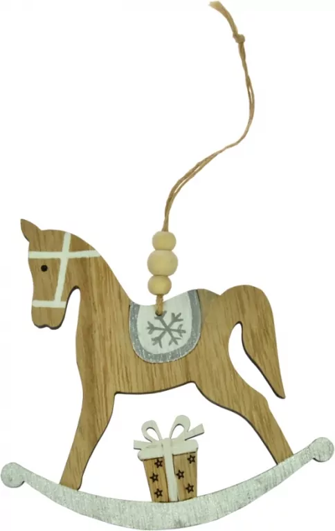 Drewniana zawieszka - koń na biegunach - tantis.pl
