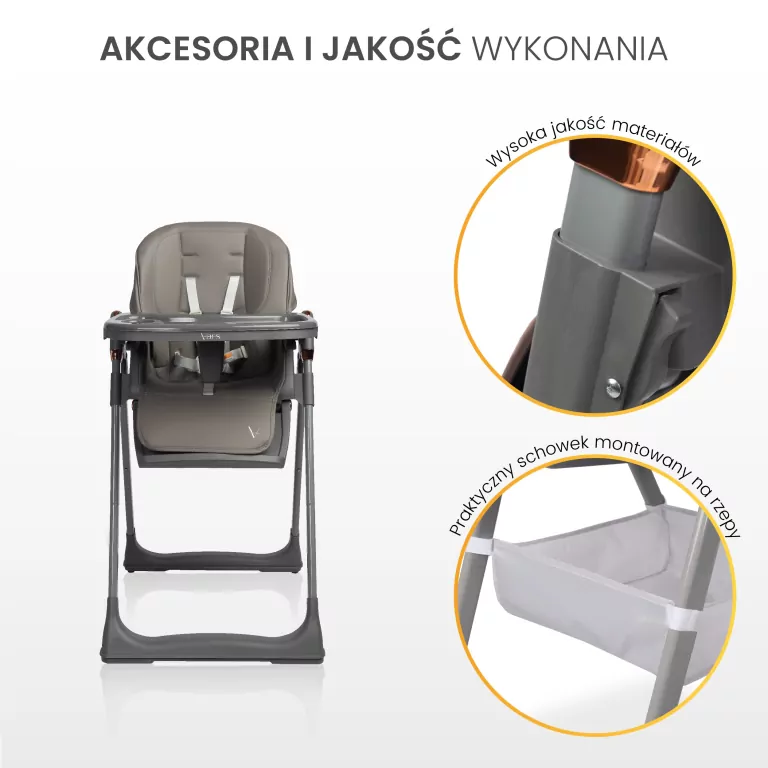 Caretero Krzesełko do karmienia Vars grey - tantis.pl