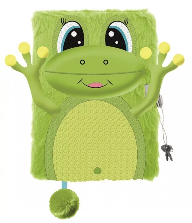 Pamiętnik z kłódką 3D włochacz A5 96k My Little Friend FAPPY FROG - tantis.pl