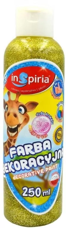 Farba dekoracyjna brokat żółta 250ml - tantis.pl