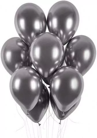 Balony Gemar shiny grafitowe 33cm 50szt - tantis.pl