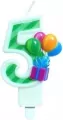 Świeczka urodzinowa "5" z balonikami - tantis.pl
