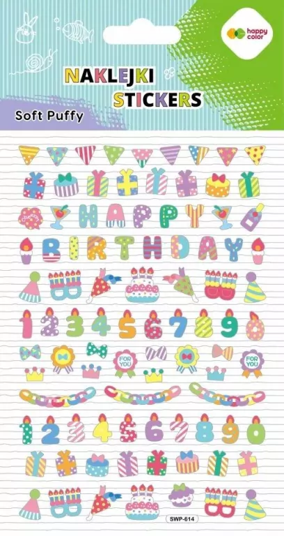Naklejki 3D Soft Puffy Birthday110x205 HAPPY COLOR - tantis.pl