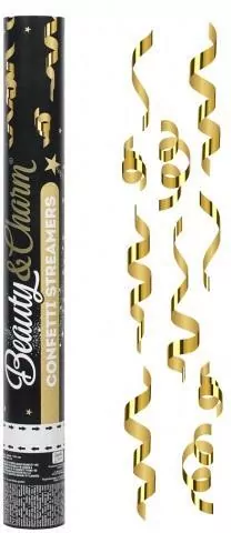Konfetti pneumatyczne serpentyny złote 40cm - tantis.pl
