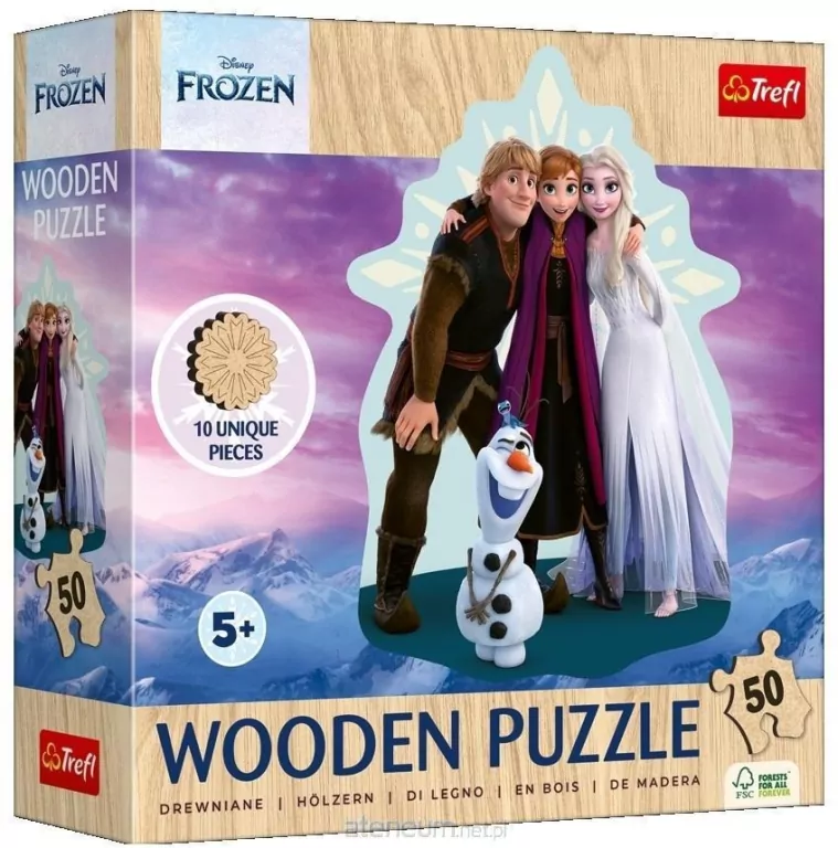 Puzzle drewniane 50 Ulubiona Kraina Lodu TREFL - tantis.pl