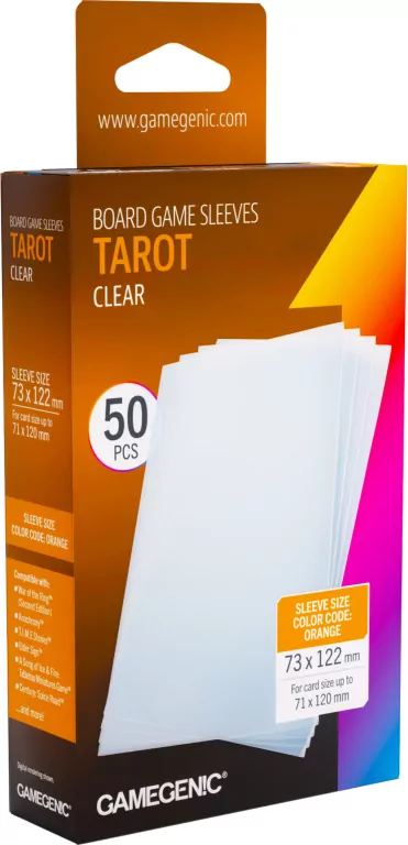 Gamegenic: Board Game Sleeves - Tarot (73x122 mm) - Clear - 50 sztuk - tantis.pl