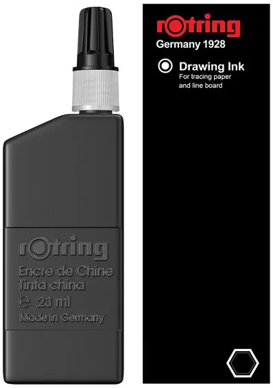 Tusz kreślarski Rotring 23ml - czarny (S0194660) - tantis.pl