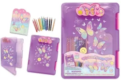Teczka z klipsem + kredki Motylki