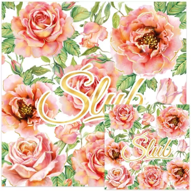 Karnet KWD ślub Herbaciane róże - tantis.pl