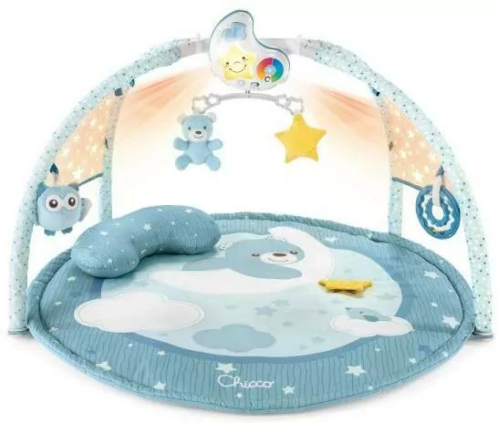 Chicco Mata dla niemowlaka 3w1 z melodiami i projektorem niebieska - tantis.pl