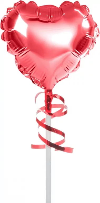Balon foliowy na patyczku serce czerwony - tantis.pl