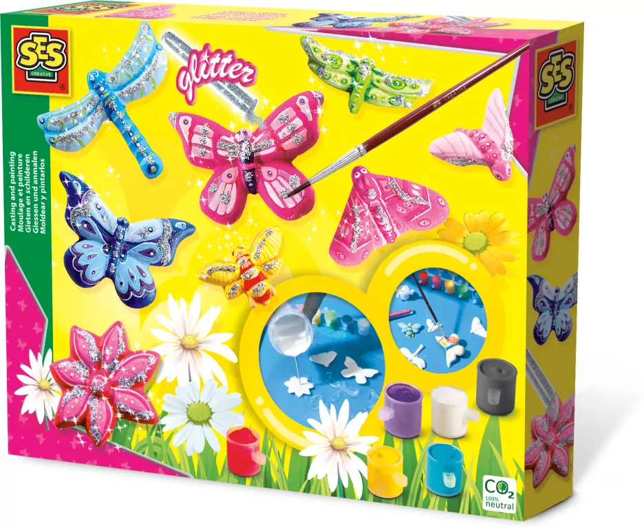 Odlewy gipsowe - Motyle z brokatem - tantis.pl