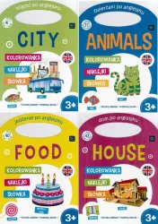 Kolorowanka A4 z naklejkami. Angielski mix