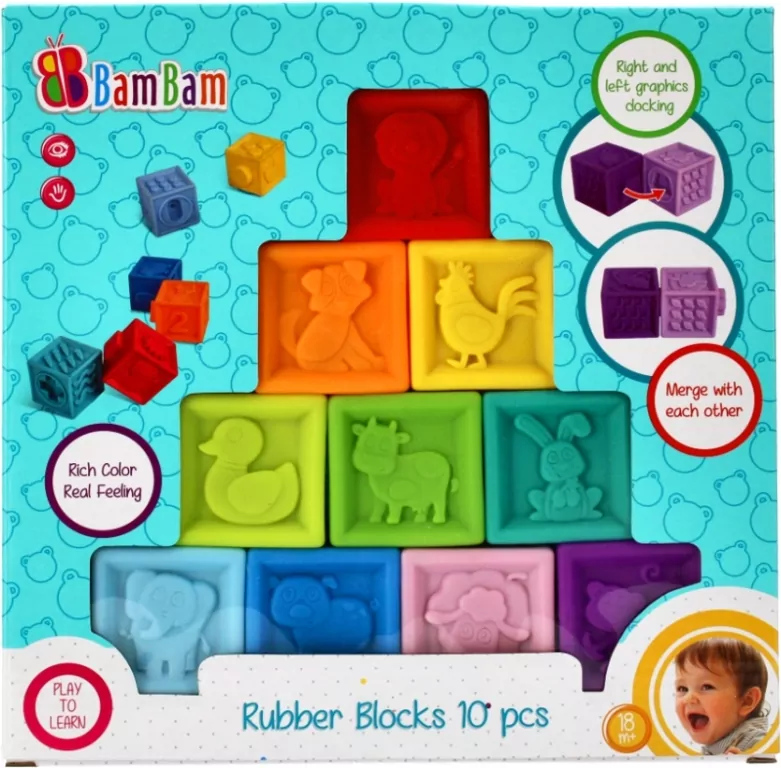 Gumowe klocki 10 sztuk - tantis.pl