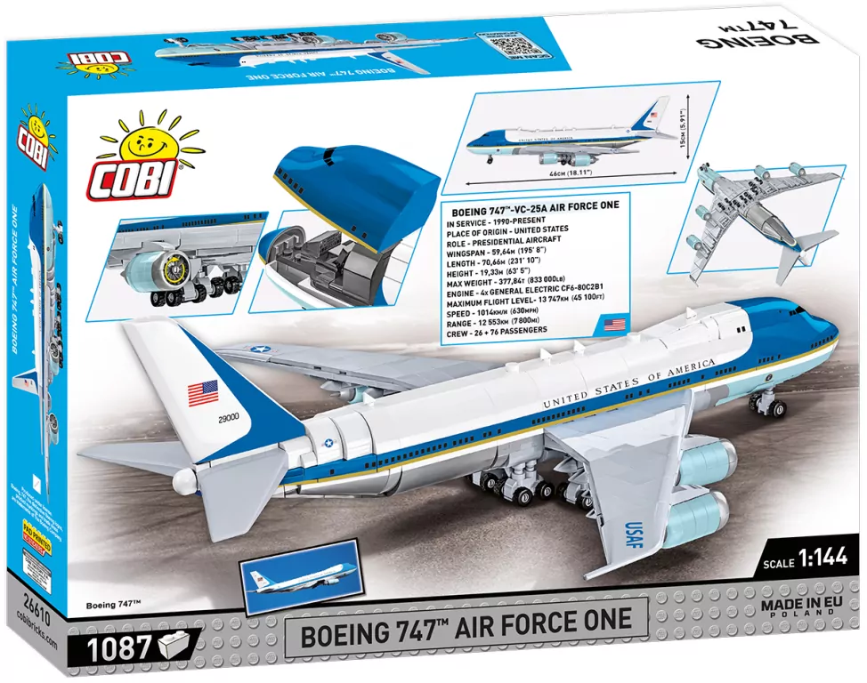 Klocki Cobi. Boeing 747 Air Force One - tantis.pl
